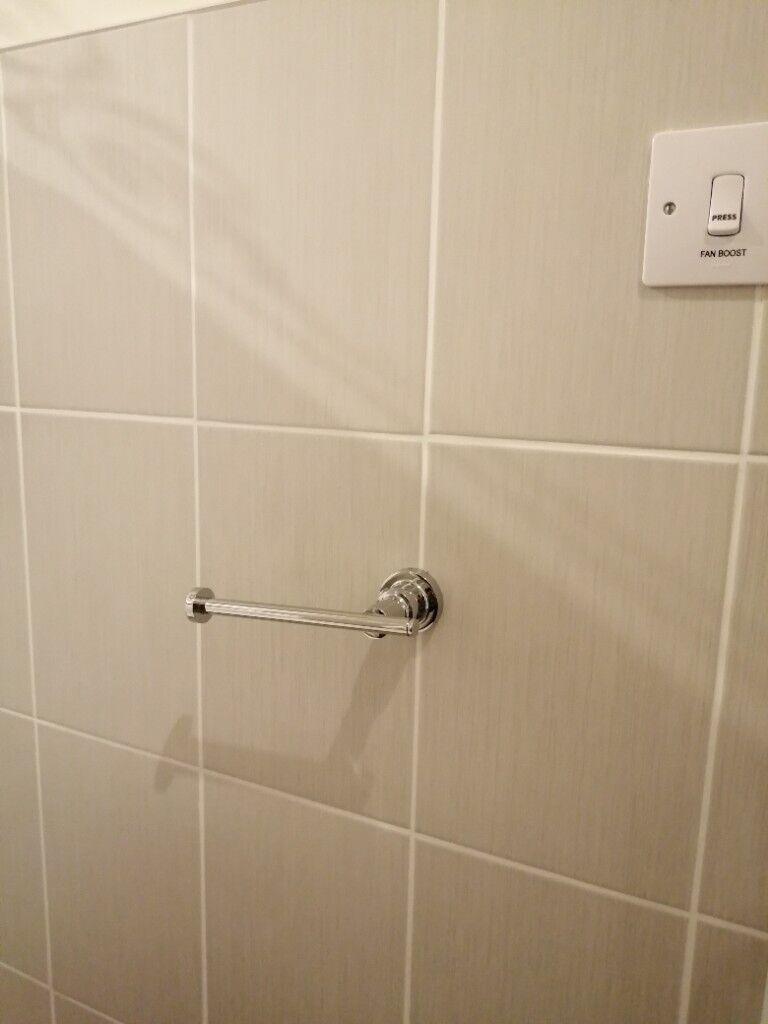 Chrome toilet roll holder 