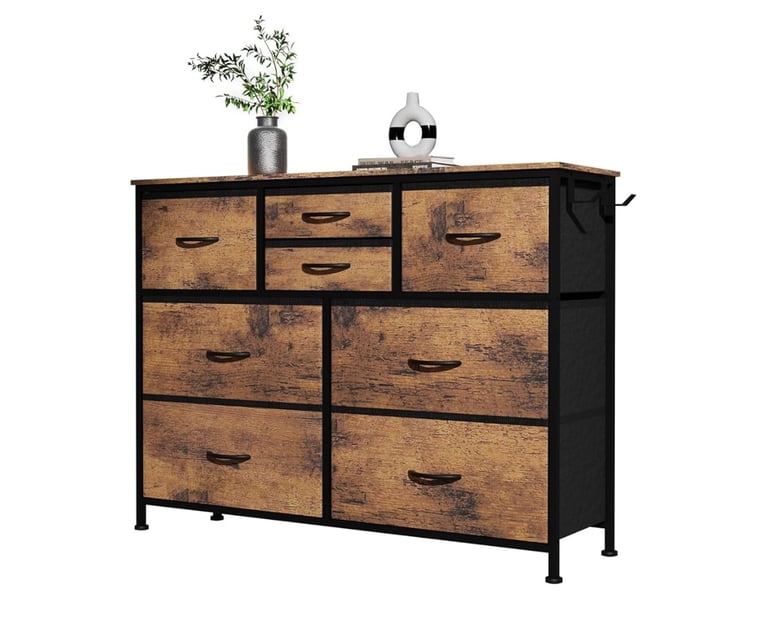 image for MYHMCT - 8 Chest Drawer Cabinet Rustic Brown 