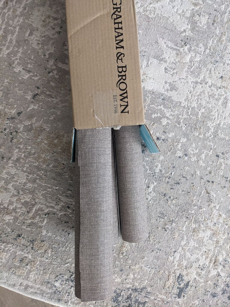 Graham & Brown wallpaper - linen chocolate brown 9m