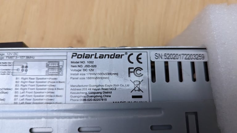 NEW PolarLander JSD-520 Car Radio Audio USB/SD/MP3 Player