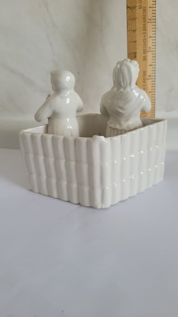 Victorian Staffordshire Spill Vase – “Tea Drinkers” Parian Figure (c.1860–1880)