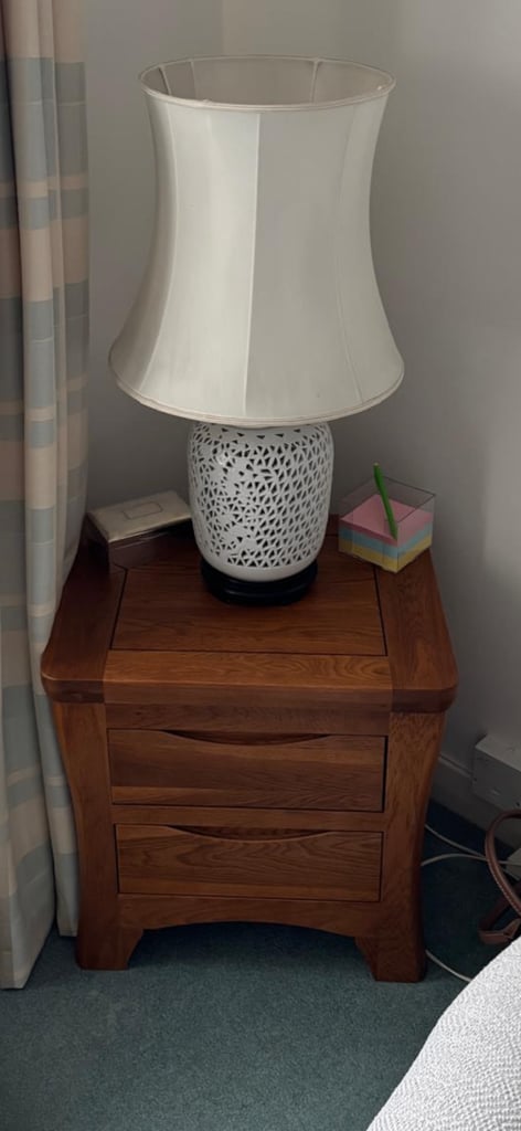 New Rustic Solid Oak 2 Drawer Table