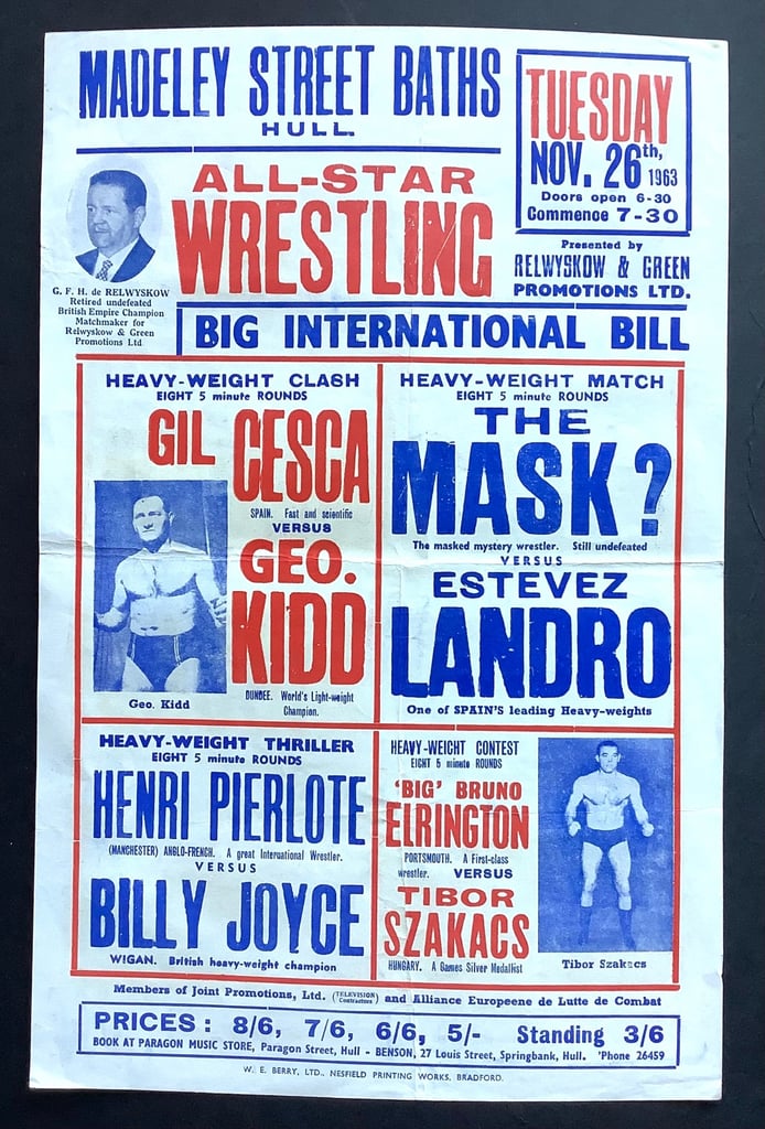Wanted British Wrestling Memorabilia Posters Programnes Flyers Big Daddy Giant Haystacks