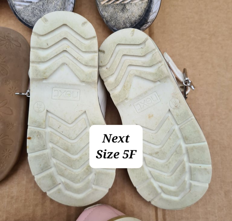 5 Pairs Of Young Girls Shoes Footware. Used. Sizes between 4 and 5.  2 or 3 years old at a guess. 