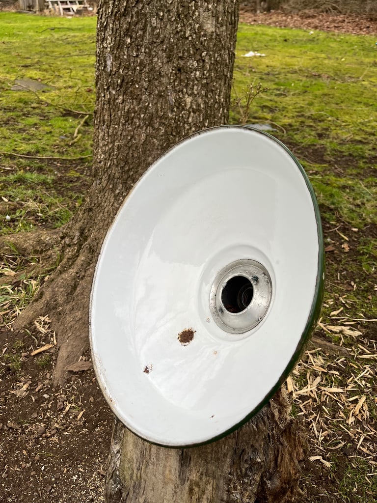 14” Crysteel Vintage WW2 Industrial Lampshades