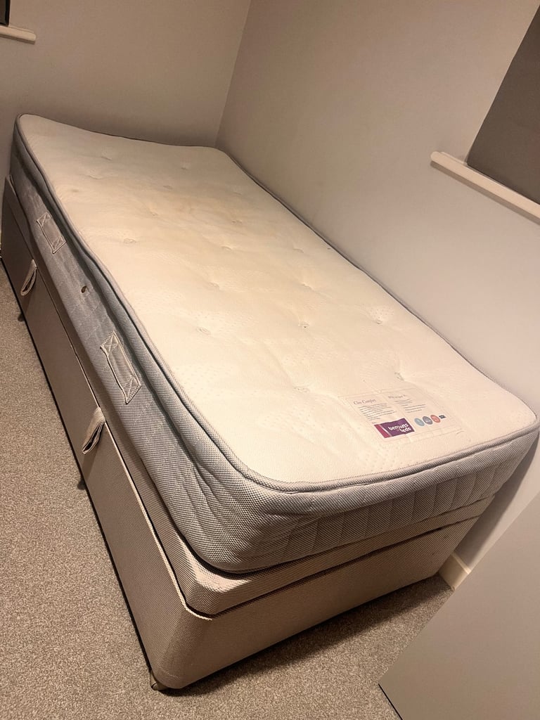 image for Grey single ottoman bed