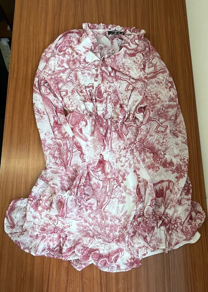 Women's Missguided Red & White Lightweight Floral Summer Dress
