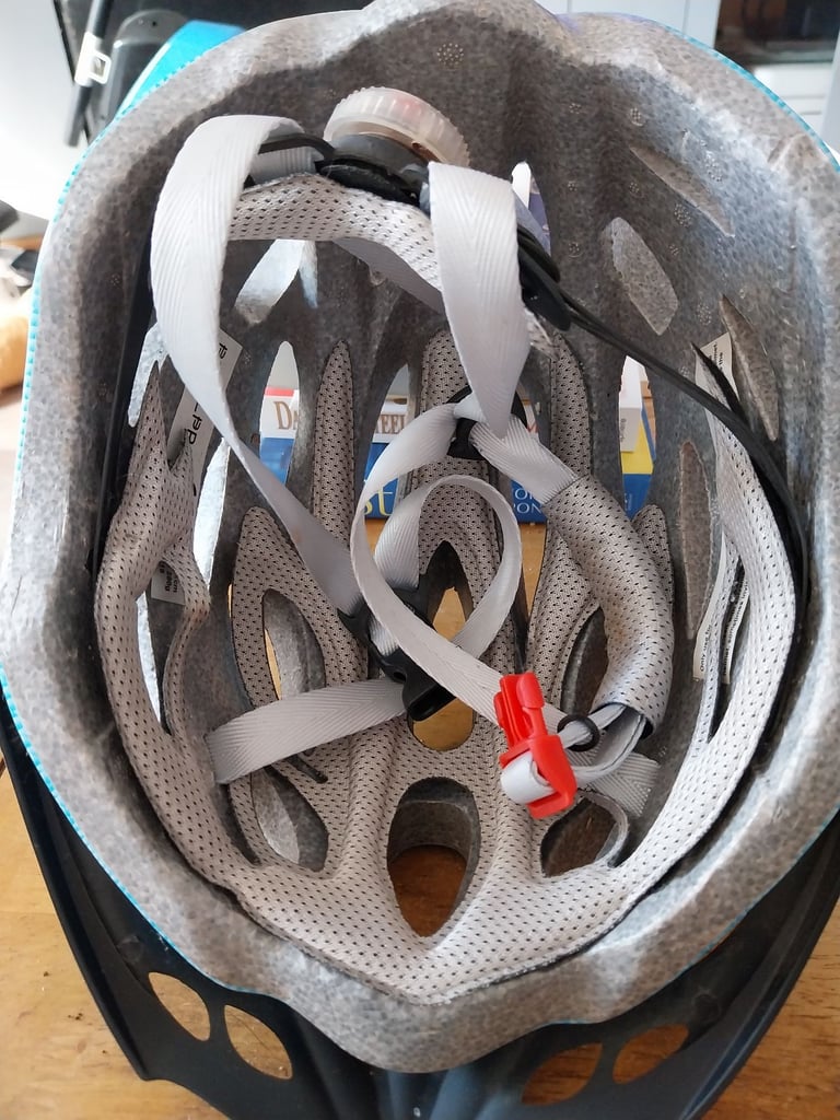 New blue adult size cycle helmet