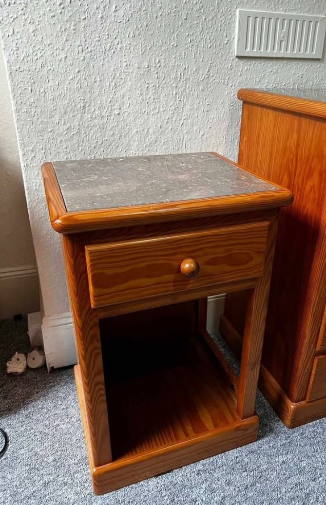 image for Bed Side Table with Marble Top