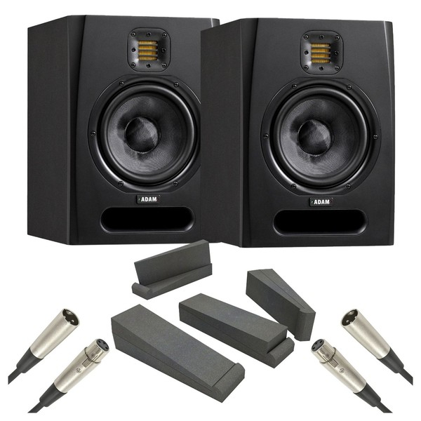 Adam F5 Studio Monitors, Professional Recording Speakers With Isolation Pads And Cables, Pair