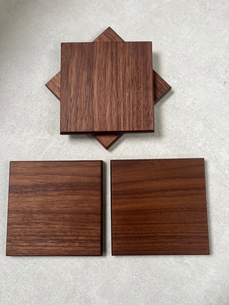 Handmade American black walnut Coasters - Pair 