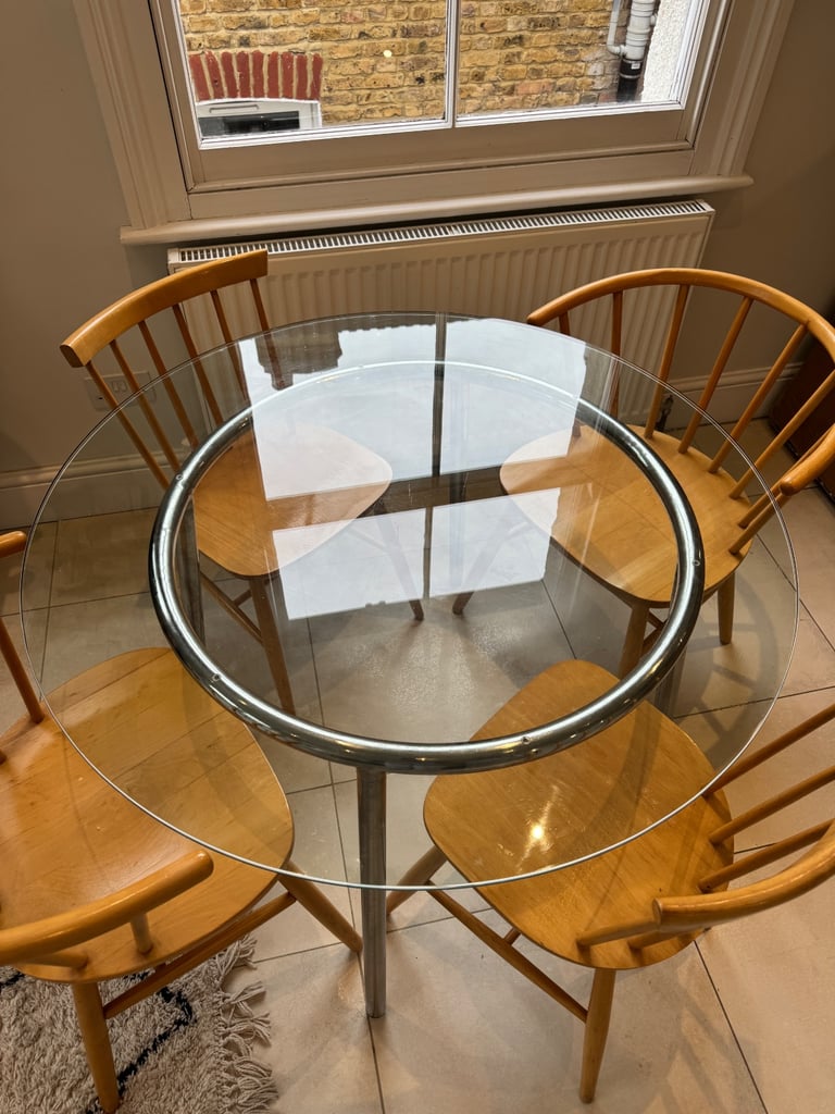 Glass top dining table 