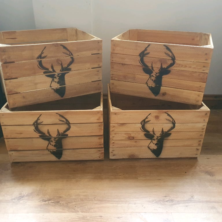 Stag Wooden crates box log burner stackable x 4 - Reduced quick sale | in  Newcastle, Tyne and Wear | Gumtree
