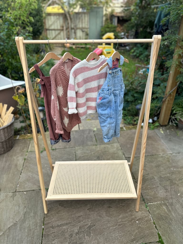 image for Rattan Minimalist Clothes Rail