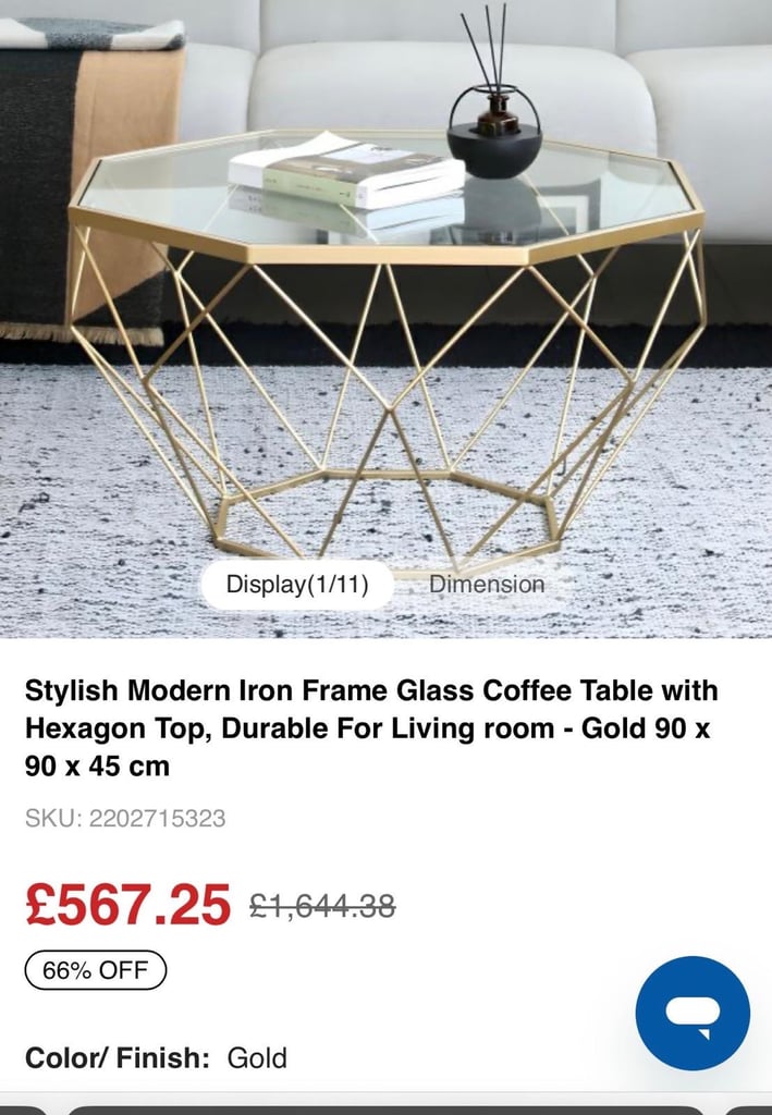 Glass coffee table 