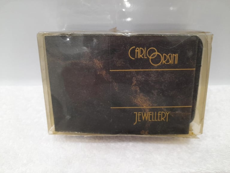Vintage Carlo Orsini Jewellery Box of 4 Sets of Gold Coloured Earrings for Pierced Ears (Used)