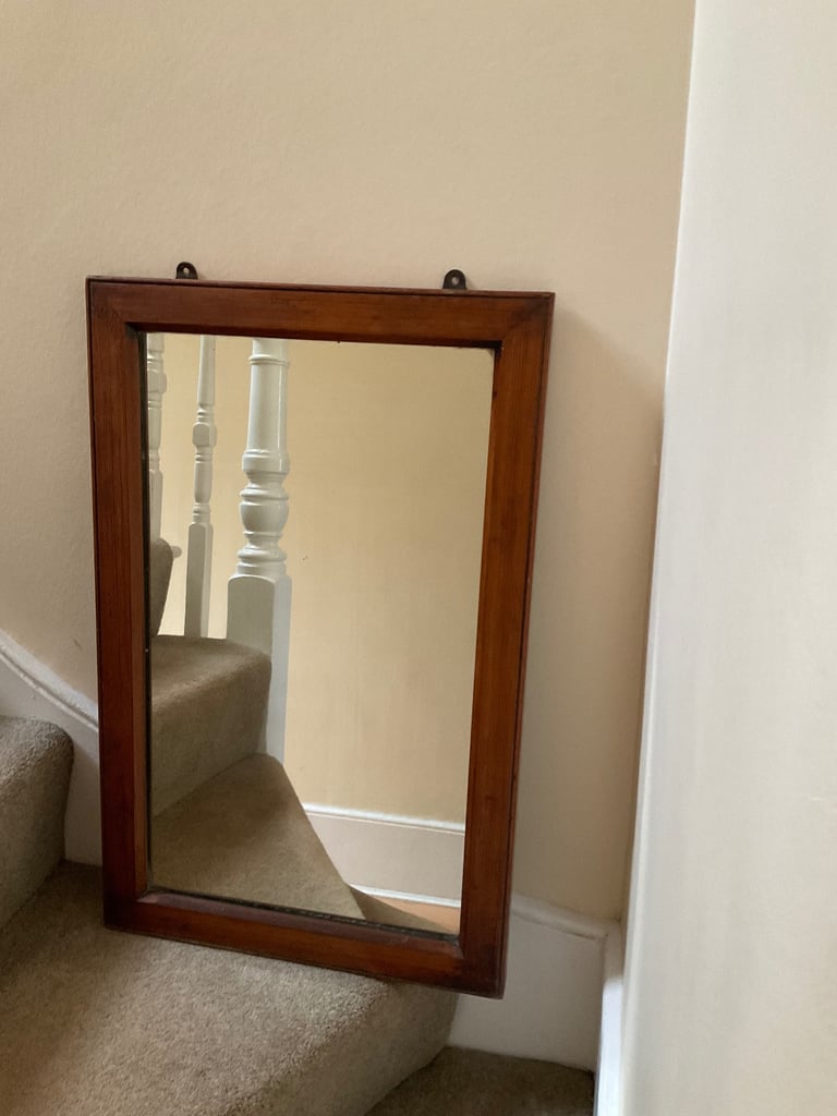 image for Solid wood framed Victorian mirror
