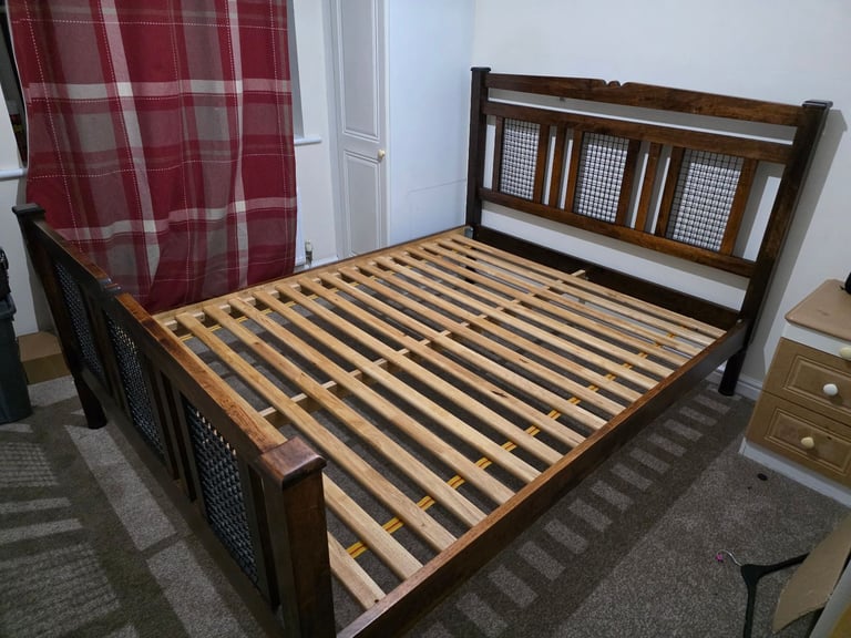 image for (can deliver) Wooden Morroco King size bed frame 