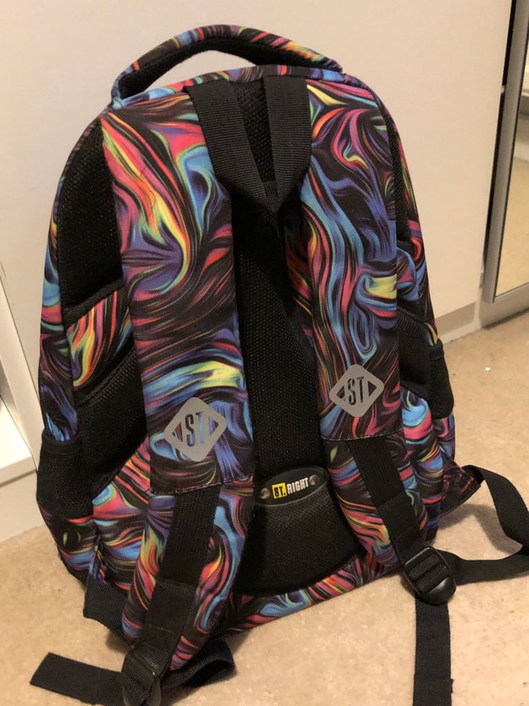 St. Right Girl Mosaic School Backpack Cat Tote Bag Crossbody Bag