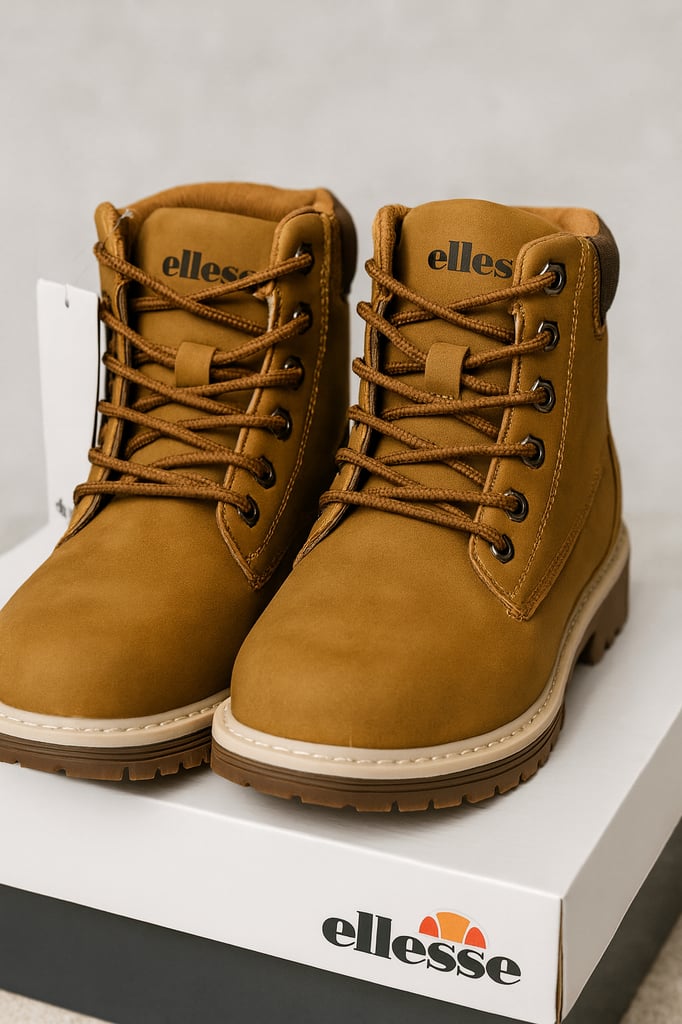 image for 🟤 Ellesse Italia Tan High-Top Boots size 1.5 UK ( 33 EUR) Classic Style & Everyday Comfort