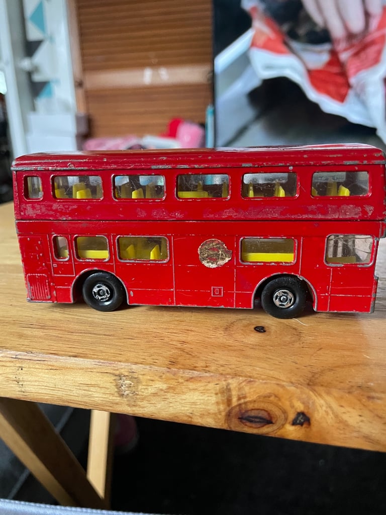 vintage Matchbox Super Kings K-15 "The Londoner" double-decker bus.
