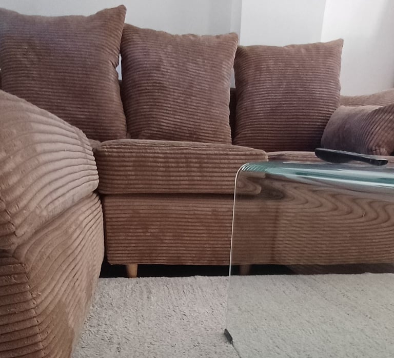 Corner sofa in camel colour, from clean smoke free home