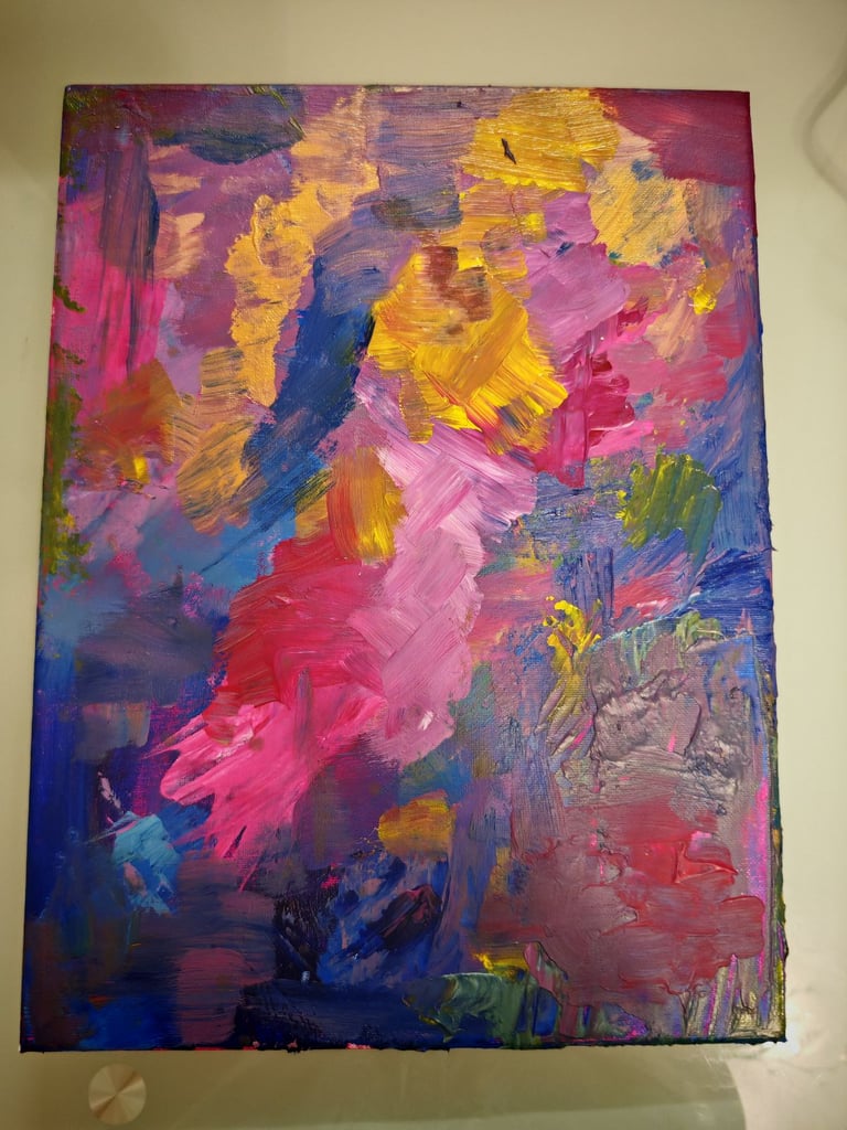 'Cosmic Bloom' acrylic painting - original