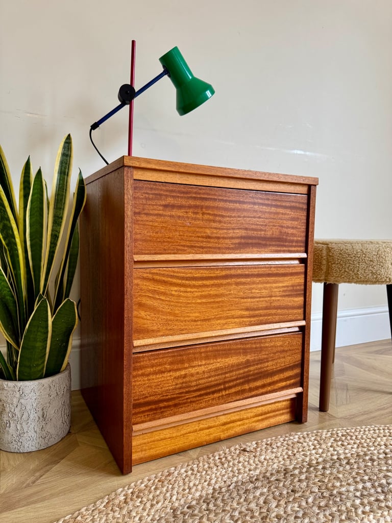 image for Mid century modern Danish style bedside drawers unit