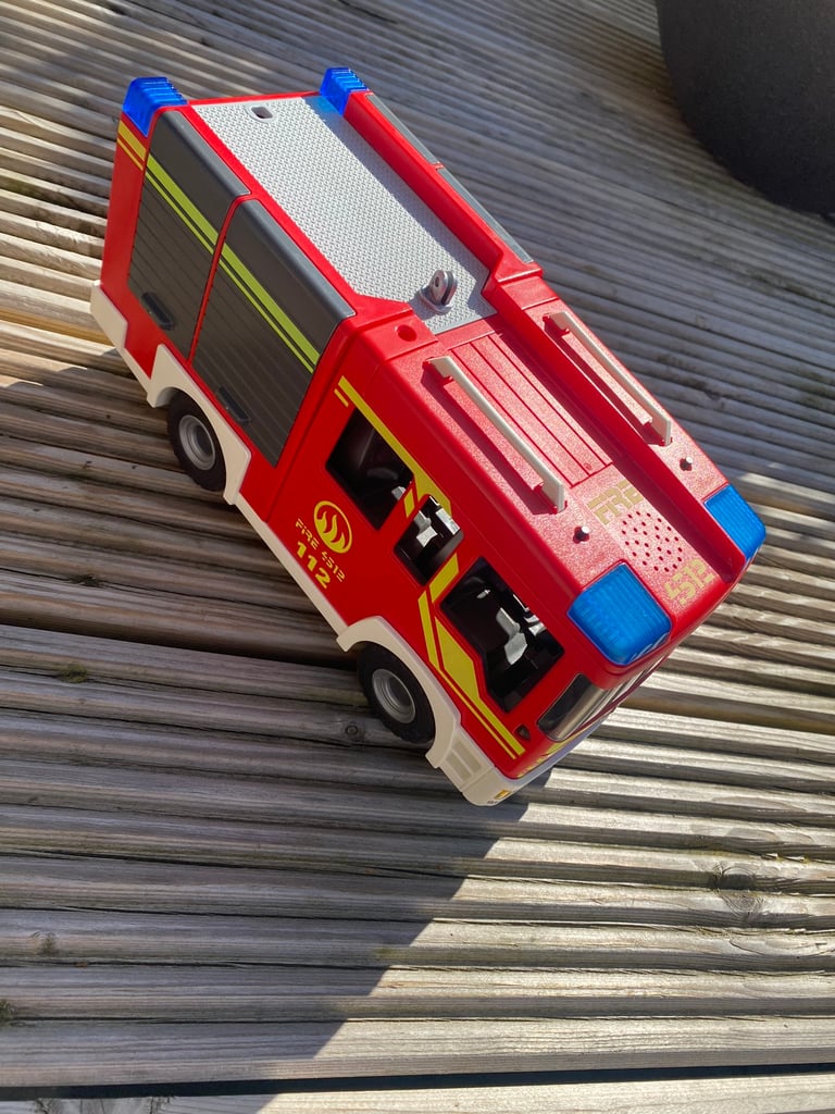image for Play mobile fire truck and car