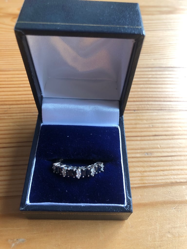 image for Ladies gold and sapphire diamond ring 