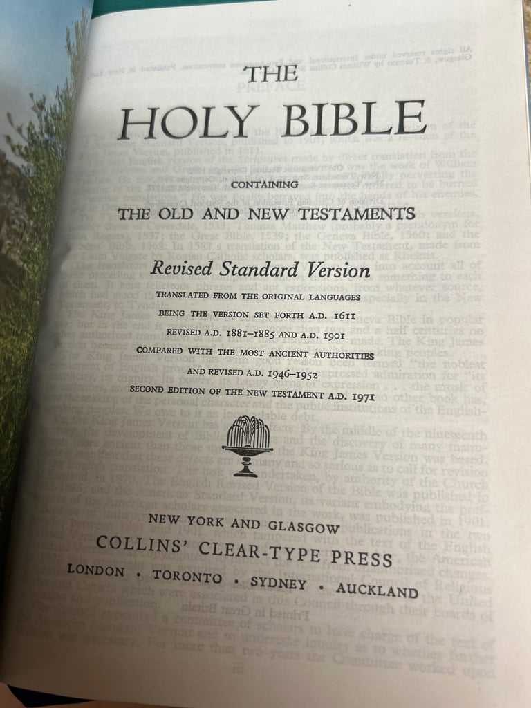 Collins Revised standard version bible 