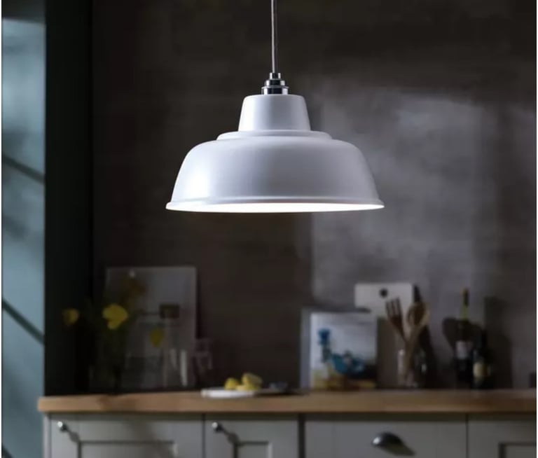 image for 2 grey pendant metal lamp shades (collection NR4)