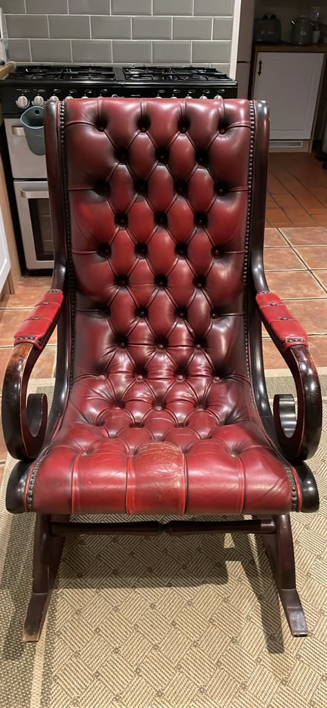 image for Blood Red Chesterfield Rocking Chair 