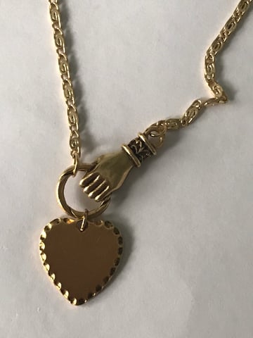 Regalrose grasping heart necklace -18k gold plate in Four Winds