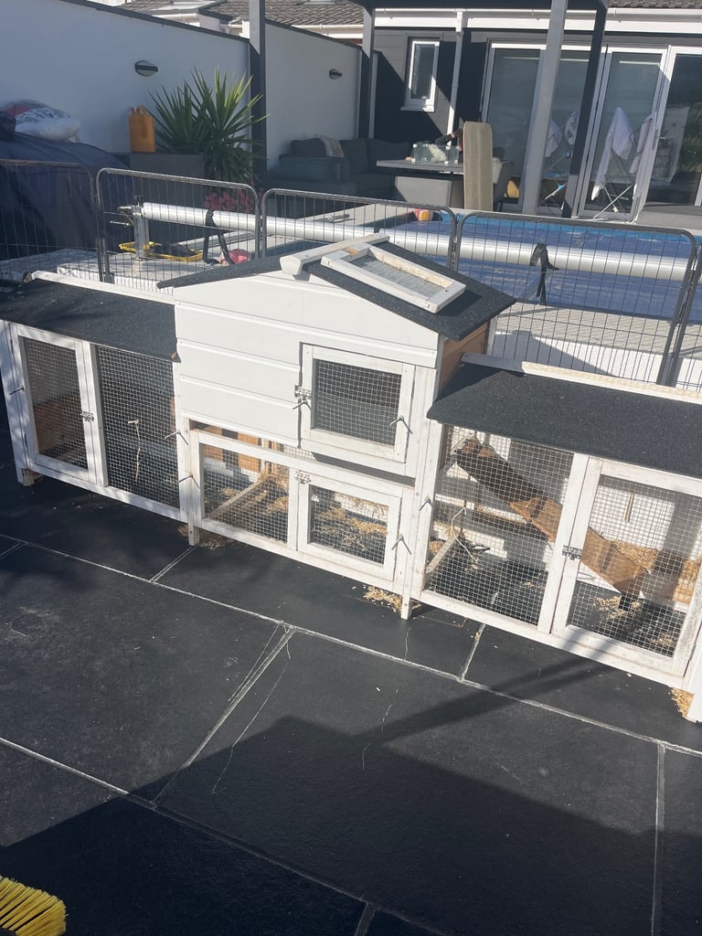 Customised Double rabbit hutch cage 