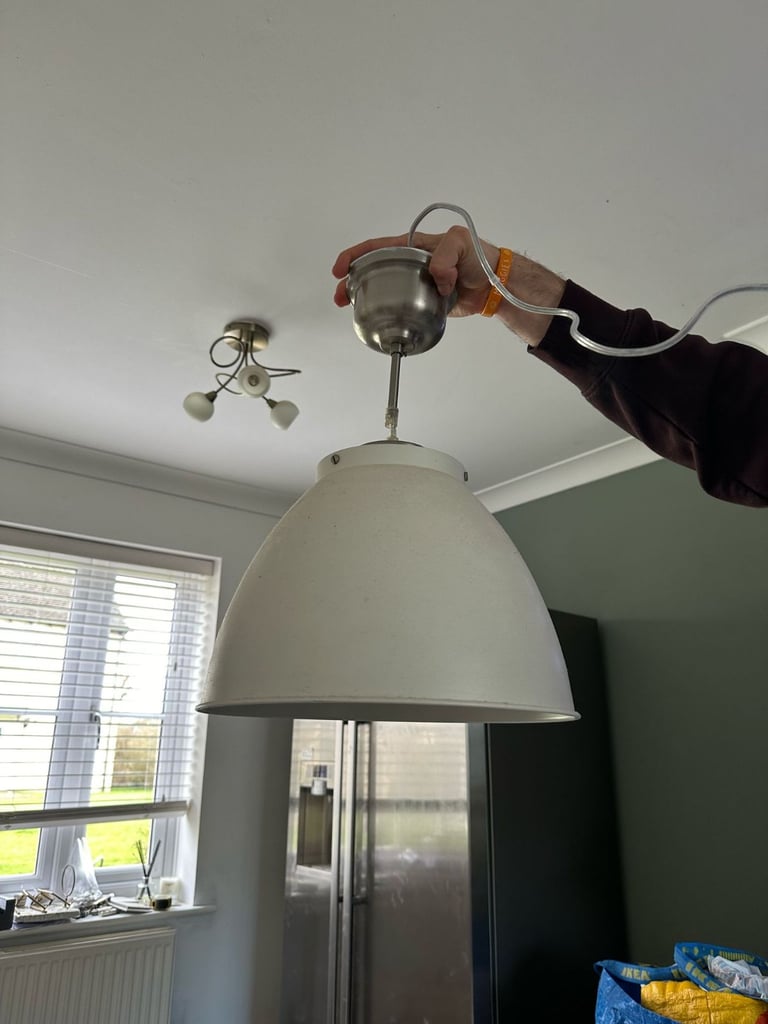image for Metal and white pendant ceiling light for interior rooms