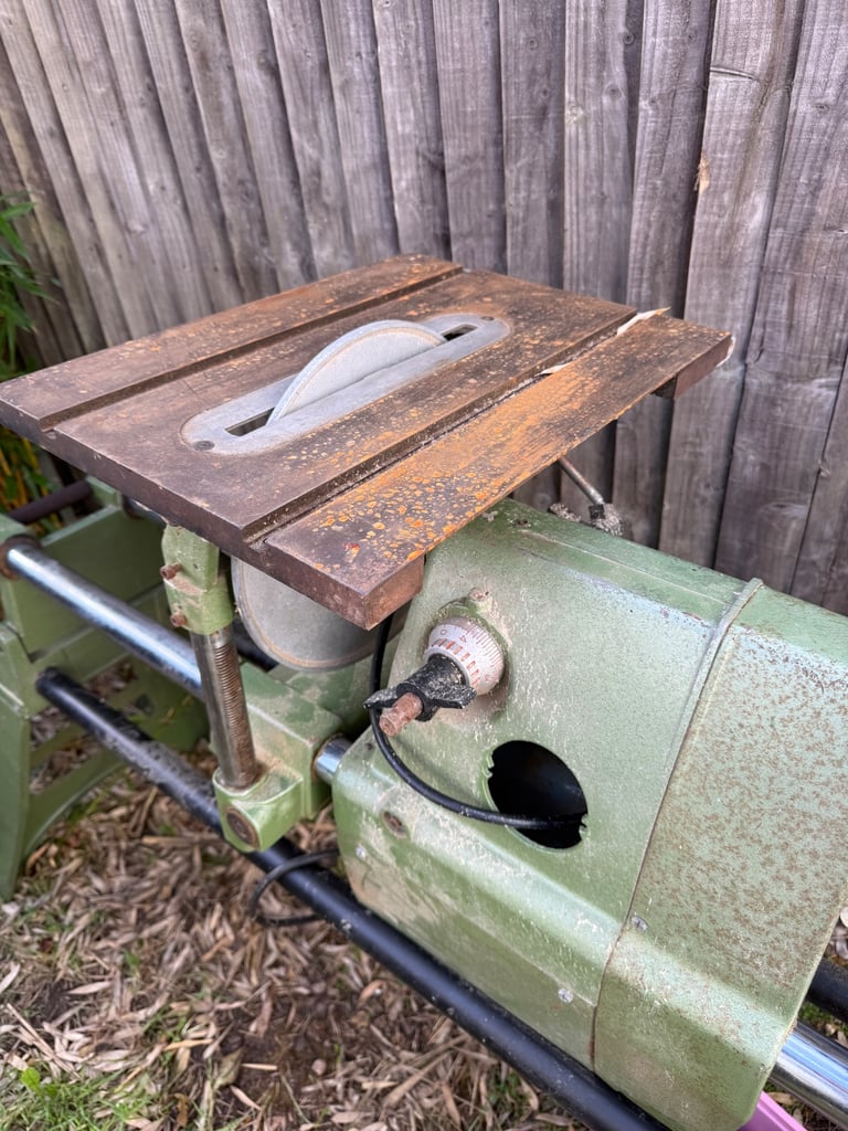 Multico workshop wood lathe with table saw and pillar drill built in 