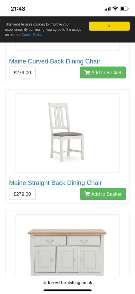 Dining table and chairs 