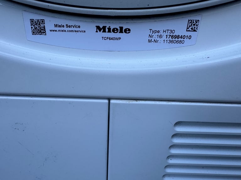 Miele TCF640WP 8kg T1 Heat-Pump Tumble Dryer with EcoSpeed – White