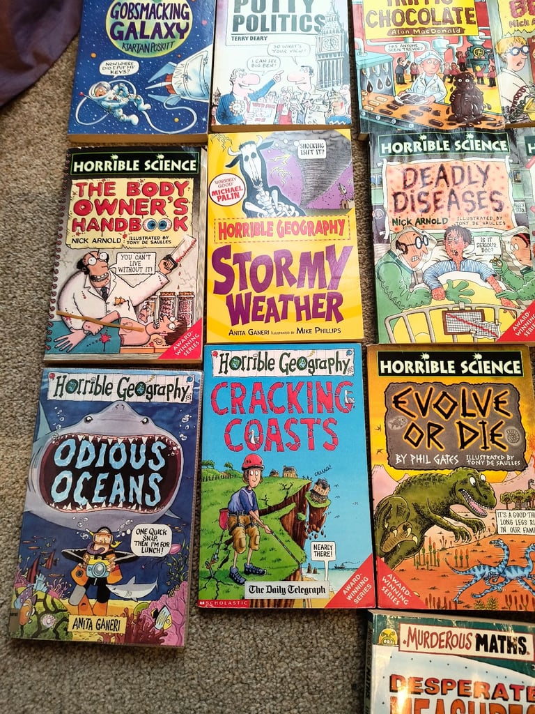 Horrible science, Horrible Geography and Histories , The Knowledge and Murderous Maths