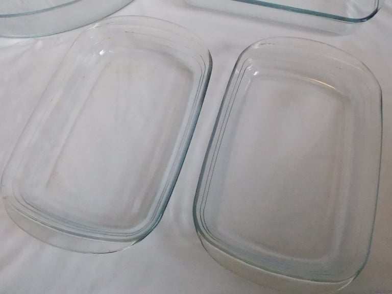 Selection 5 Large Vintage Pyrex Glass Rectangle Deep Casserole Dishes