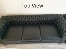 3 seater soft faux leather sofa
