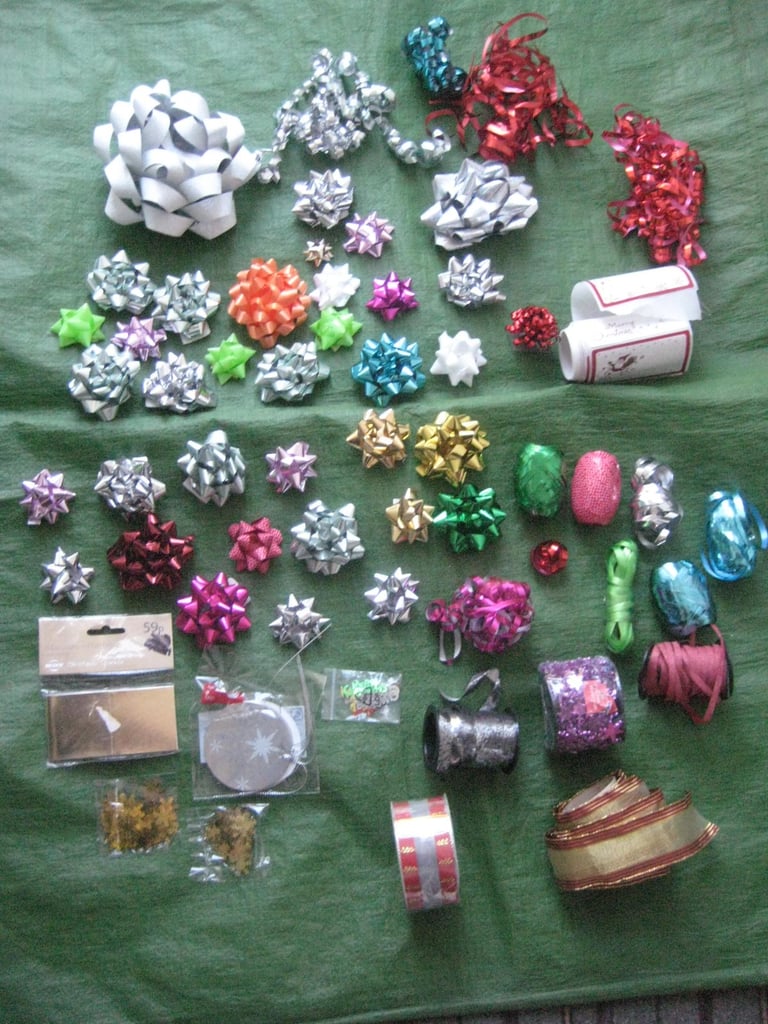 image for TO CLEAR: Large Selection of Mostly NEW Gift Bows, Ribbons, Labels, etc for ONLY £5.00
