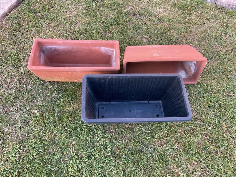 image for Three great troughs to fill with lovely winter bulbs. Easy movable to where you want colour.