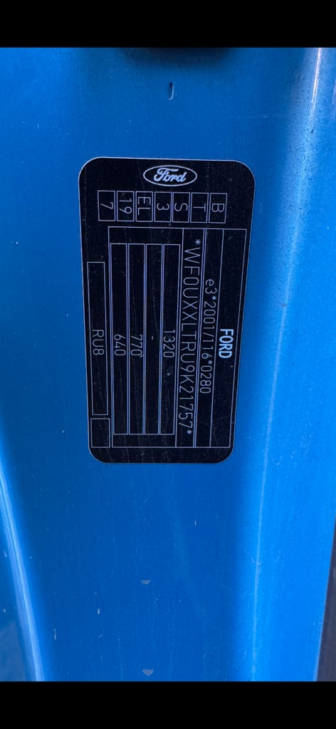 Ford Ka 2008-2016 scuba blue code 19 front end 