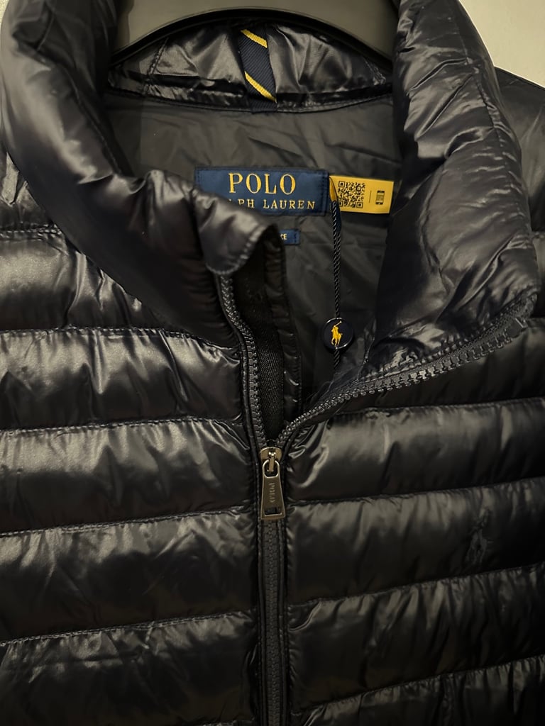 Polo Ralph Lauren Terra Glossy Insulated Bomber Jacket Navy Size M