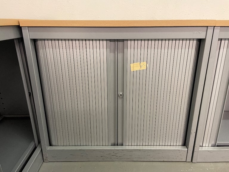 Techo Tambour Cupboard Lockable Storage Filing Office Home Desk