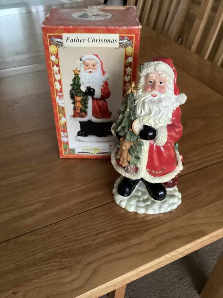 Boxed Father Christmas ornament 8.8 inches high 