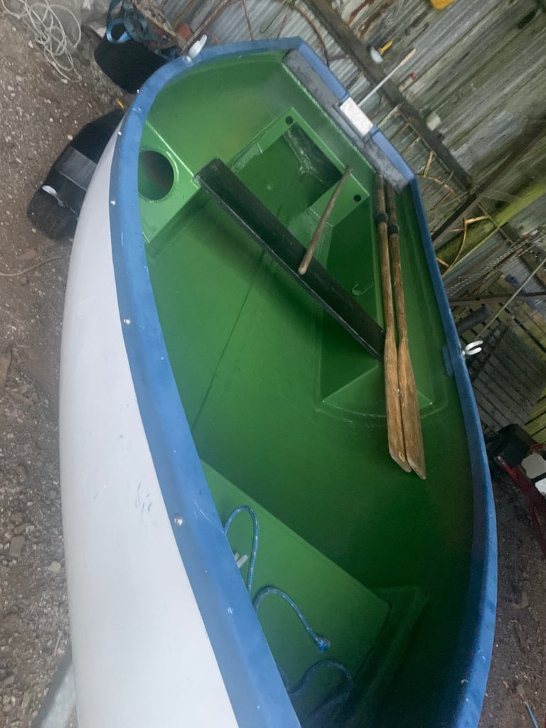12 ft fibreglass boat and galvanised trailer 