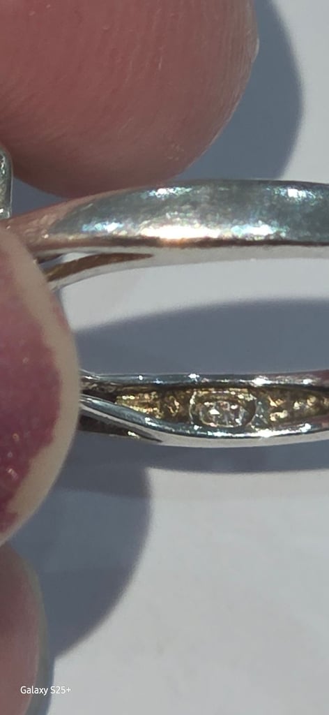 Beautiful sterling silver lavender jade and amethyst cluster ring size N